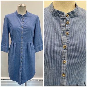 BB Dakota Blue Buttoned 3/4 Sleeve Shirt Dress